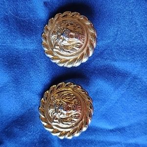 Vintage gold tone Anne Klein Lion clip earings